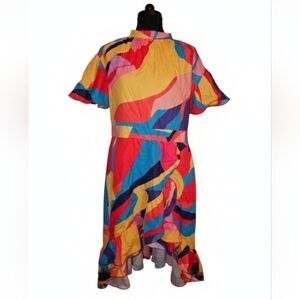 2 For $20 Colorful High Low Dress Plus 2x